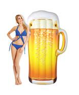 Pool Float Happy Hour Beer Mug Inflatable Ocean Beach 6 FOOT Raft Floati... - £40.34 GBP