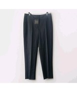 St. John Caviar Black Wool Blend Santana Knit Pants Trouser Women’s Sz 10 - $119.56