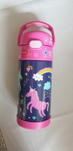 Thermos Funtainer 12 Ounce Stainless Steel Kids Straw Bottle Unicorn - £12.30 GBP