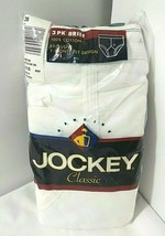 Size 36 Jockey Vtg 3 Pack Classic Men&#39;s Brief Tighty Whitey Inverted Y Front Fly - £31.88 GBP