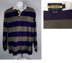 Ralph Lauren Rugby Skull Crossbones Logo Long Sleeve Shirt Mens XL Striped - $272.20