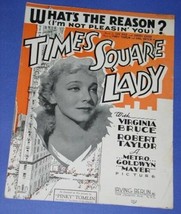 VIRGINIA BRUCE SHEET MUSIC 1935 WHAT&#39;S THE REASON TIMES SQUARE LADY - £11.98 GBP