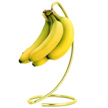 Banana Holder Modern Banana Hanger Tree Stand Hook For Kitchen Countertop, Gold  - £22.35 GBP