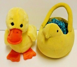 Ty Beanie Buddies Collection Yellow Ducky Peeps Duck Easter Basket Lot Of 2 - $15.88