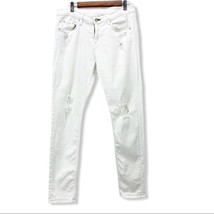 Rag &amp; Bone Womens 29 Dash Slouchy Skinny Tattered Distressed White Jeans  - £38.14 GBP