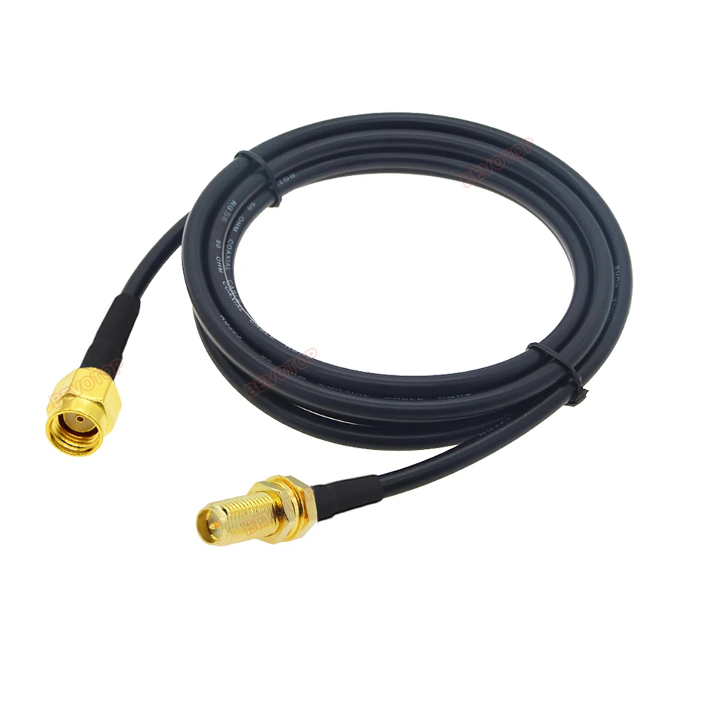 House Home RG58 Cable RP-SMA Male to RP-SMA Female 15MM Thread Bulkhead RG-58 50 - £19.64 GBP