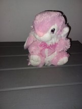 Dan Dee Collectors Choice Plush Bunny Pink White 6&quot; Soft Eyes Stuffed Animal - $10.00
