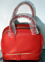 Elizabeth Arden Red Train Case Jewelry Cosmetic Bag Zip Drop Bottom - $15.87