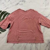 Pure J Jill Pink Oversize Pullover Sweater Size S Cotton Silk Pink Pockets - $28.70