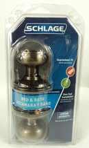 Schlage F40 V Geo 609 Bedroom/Batch Door Knobs - Antique Brass - New - £18.91 GBP