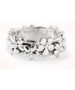 Mele 925 Sterling Silver 7mm Hawaiian Plumeria SILVER Ring  Size 8 - $21.72 CAD
