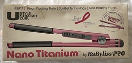 2 Pc Set Babyliss Titanium Pink 1 U Styler 1 1/4 Led Hair Straightener Flat Iron - £193.01 GBP