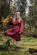 Viking Tunic with Trim – Red Cotton Norse Shirt for LARP &amp; Reenactment - $69.99