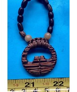 Lingling-o Ifugao rare Anahaw  hard wood pendant necklace tribal fertility - $481.85 MXN