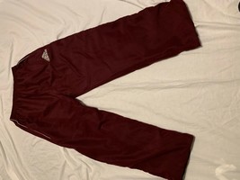 Children Youth Unisex Adidas Maroon Gray Lined XXL Athletic Track Pants ... - £19.10 GBP