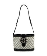 GUCCI Interlocking Shoulder Bag Navy PVC Leather Crossbody Vintage TBa0090 - $251.74