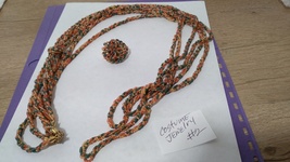 Beaded multi color elastic stretch costume necklace body wrap handmade ... - $29.00
