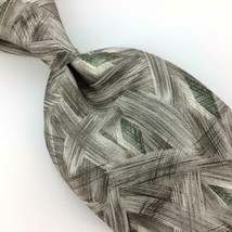 Vintage Pierre Cardin Usa Tie Abstract Diamonds Grey Green Silk Necktie I12-310 - £12.62 GBP
