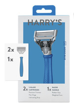 HARRY&#39;S RAZOR - 2X 5-Blade Cartridges INDIGO BLUE - £11.74 GBP