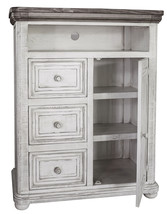 39" Off White Solid Wood Three Drawer Gentlemans Chest - $1,442.57 CAD