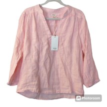 NEW With Tags Dylan Pink 100% Linen Shirt Blouse Size Small - $39.60