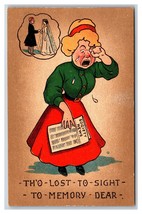 Women Suffrage Comic Tho Lost to Shight to Memory Dear UNP DB Postcard H18 - £13.59 GBP