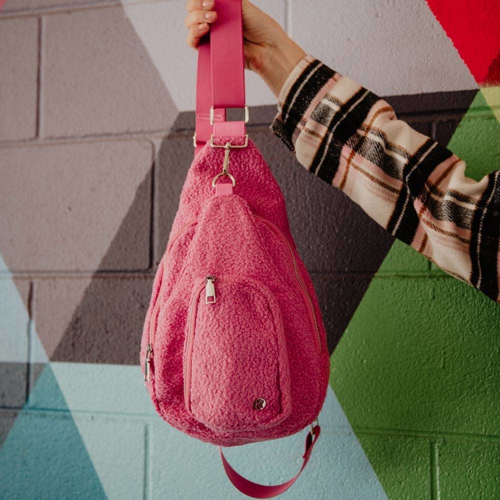 Primary image for Hot Pink Sherpa Crossbody Sling Bag Barbiecore