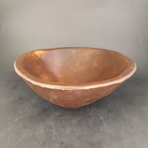 Hand Carved Vintage Primitive Wood Wooden Dough Bowl 10* Dia x 4&quot; Tall - £34.99 GBP