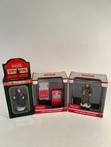 Coca-Cola Town Square Collection Christmas figure lot of 3 all in orig b... - $17.42