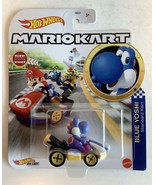 NEW Mattel GRN23 Hot Wheels Mario Kart 1:64 BLUE YOSHI Standard Kart Die... - £19.42 GBP