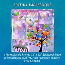 Birthday - Unicorn Fun and Magic Personalized Wall Art or Scrapbook Page - $366.76 MXN