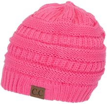 Candy Pink - Beanie New Women Slouchy Knit  Thick Cap Unisex - £15.94 GBP
