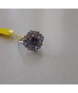 LONDON BLUE TOPAZ OVAL, TANZANITE &amp; DIAMOND COCKTAIL RING, 925, SIZE 8, ... - $157.80 CAD