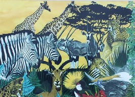 Jorge Fernandini - Zebra Tropical Jungle Animals- Watercolor Art Miami Florida - £202.40 GBP