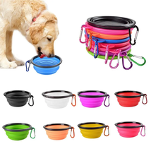 Silicone Dog Food Water Bowl Outdoor Camping Travel Portable Folding Pet... - £6.80 GBP+