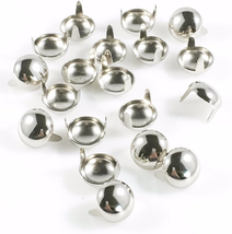 Nailheads Spots Studs 2 Prong 13MM (1/2&quot;) Round; Steel with Nickel Finis... - £21.04 GBP
