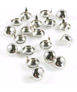 Nailheads Spots Studs 2 Prong 13MM (1/2&quot;) Round; Steel with Nickel Finis... - £21.15 GBP