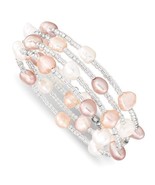 6-7mm Multicolored Baroque Freshwater Cultured Pearl and Glass Bracelet - $48.20 CAD