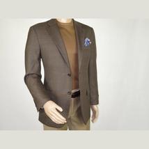 Mens sport Coat APOLLO KING Window Pane 100% Wool super 150's C14 Brown Coffee image 12