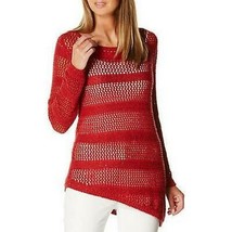 Rafaella Womens Open Knit Asymmetrical Sweater, Size Medium - £15.58 GBP