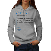 Wellcoda Engineer Excited Womens Hoodie, Funny Casual Hooded Sweatshirt - £28.47 GBP