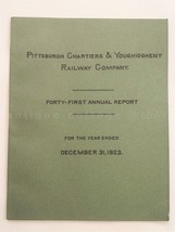 1923 Antique Pittsburgh Chartiers Youghiogheny Railway Co Annual Report Pc&amp;Y - £19.36 GBP