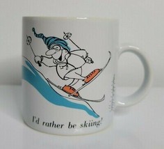I&#39;d Rather Be Skiing!! Happy Downhill Skier Ski Winter Sports Coffee Cup Mug GHC - £11.94 GBP