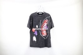 Vintage Streetwear Mens XS Spell Out Acid Wash Butterfly Effect T-Shirt Cotton - £27.14 GBP