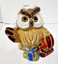 Older Peru Santa Owl w Gift Figurine R Berrocal Gabriele' Z 1 3/4" - $24.26