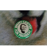 Vintage 1976 Jimmy Carter for President Campaign Pin Button 1 1/8&quot; Green - $3.95