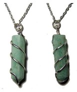 AMAZONITE COIL WRAPPED 18 INCH SILVER LINK CHAIN NECKLACE rocks UNISEX S... - £5.17 GBP