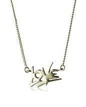 New Fragments Shiny Gold Plated Love Pendant 16&quot;+2&quot; Necklace Valentines NWT - $280.97 MXN