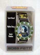 Star Wars Boba Fett Child&#39;s Camo Nylon Adjustable Strap Digital Sports Watch - £17.93 GBP
