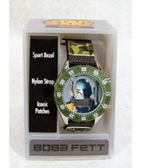 STAR WARS BOBA FETT CHILD&#39;S CAMO NYLON ADJUSTABLE STRAP DIGITAL SPORTS W... - £17.68 GBP